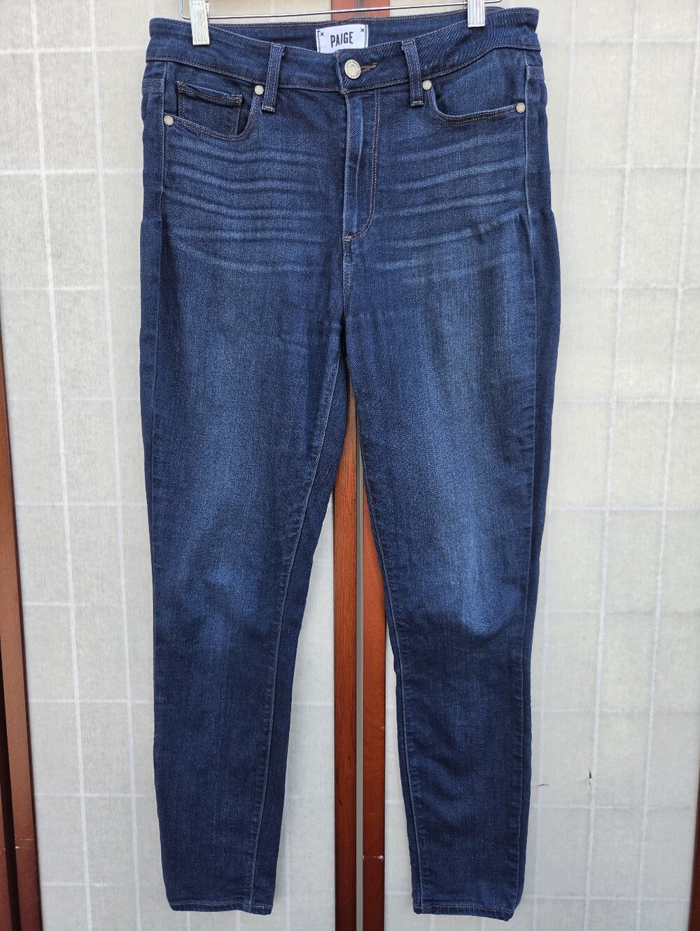 PAIGE Hoxton Ultra Skinny High Rise Jeans Size 30 Dark Wash Preppy Minimalist
